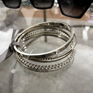 New set of silver bangle bracelets